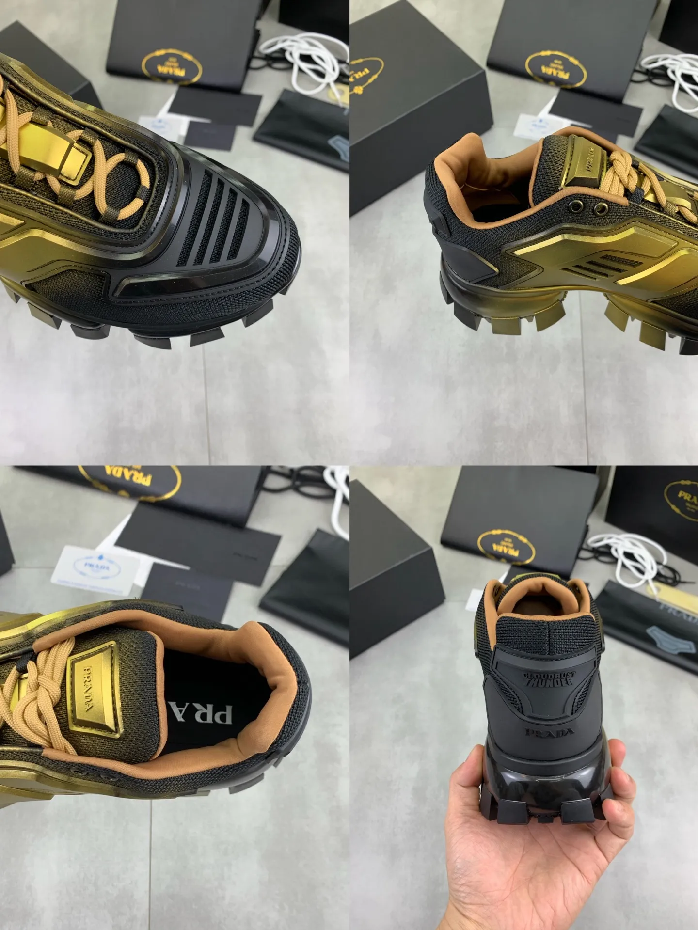 Men's men's shoes P740 new top version (5D printing process model) PRADA Prada Dark Punk Martin Rock Tank Mecha Hardcore Fighting Shoes ☑️ A century-old brand, the unique hardcore design has entered the public eye, using tank elements as the sole design, subverting conventions, breaking the monotony, brightening the overall shape, eye-catching, and achieving a meaningless appearance. With its hard-core styling and metal accessories full of design, it unleashes an unruly punk spirit, interprets a unique and iconic style, and demonstrates the leadership level of its pioneer originator in the field of thick-soled shoes. It is the nirvana darling of major fashion weeks. 📣📣The ultra-light foam outsole solves the problem of bulkiness and is suitable for those who know the difference. ✅Fabric: Original splicing design and production ✅Inner: Original lining➕Cow leather insole. ✅Original foam combination outsole with 8cm heel height and super light weight. ✅Code number: Female 35-39 (40 is customized and non-refundable) Male 39-45 (46 and 47 are customized and non-refundable) Full package at the counter